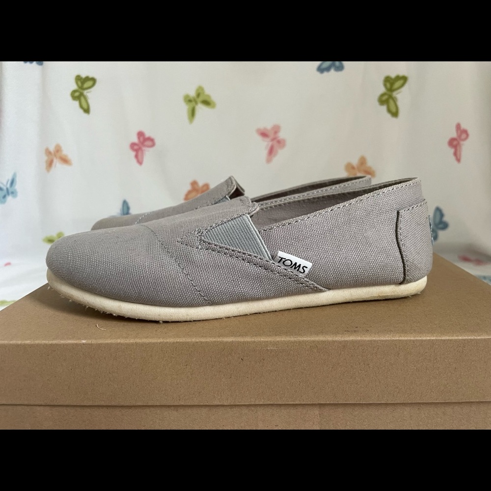 Toms Grey slip on shoes